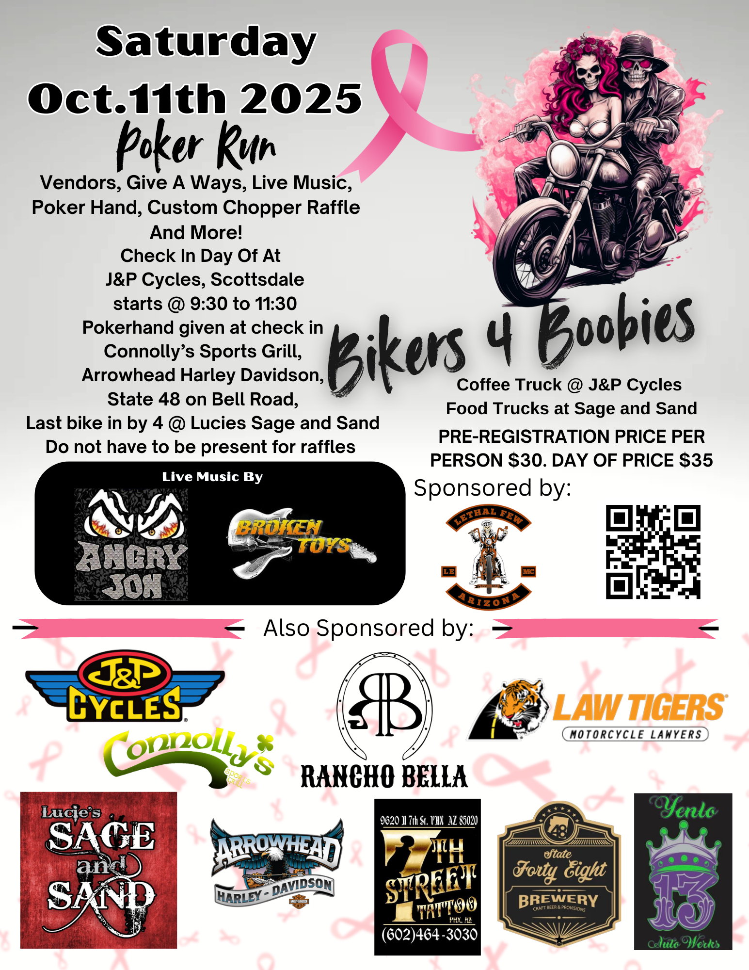 AZ Bikers 4 Boobies 2025 Event Flyer